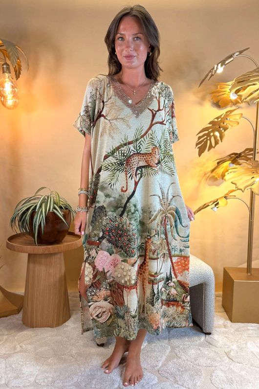 Made in Italy Roza T Shirt Dress Jungle Kingdom - 